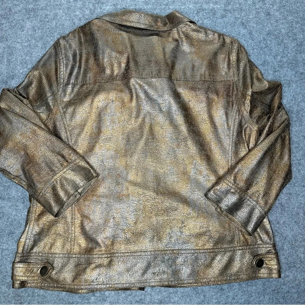 Ruby Red Women's Metallic Gold Jacket Sz: 12 - Picture 2 of 9
